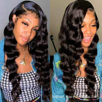 Brazilian real hair loose deep wave lace front wig real human hair suitable for women 150% density (26 inches, 13x4) wholesale